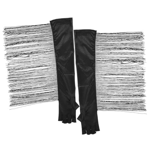 Uonlytech De Ópera Largos De Terciopelo Negro para Mujer De Fiesta Nocturna Escénicas