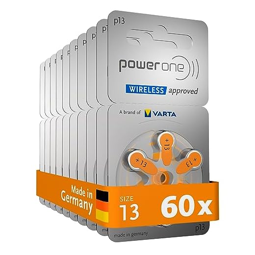 PowerOne ZA#13 Batteri till Hörapparat, Silver, Paket med 10 förpackningar med 6 stycken i varje