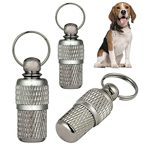 3 Stück Hunde Halsbandanhänger Metall, Hunde Metall Namensschild, Hunde Halsbandanhänger, Anhänger Hundehalsband, Geeignet für Katzen und Hunde und Kleintiere Adresskapsel , Anti Lost Namensschild