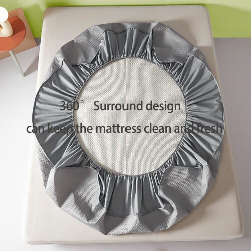 Cooling Mattress Pad, Fast Cooling Sleeping Mattress Deep Pockets Fitted Sheets for Bed,Summer Super Soft Mattress Protector with Bed Cooling System,47x78Inch Gray