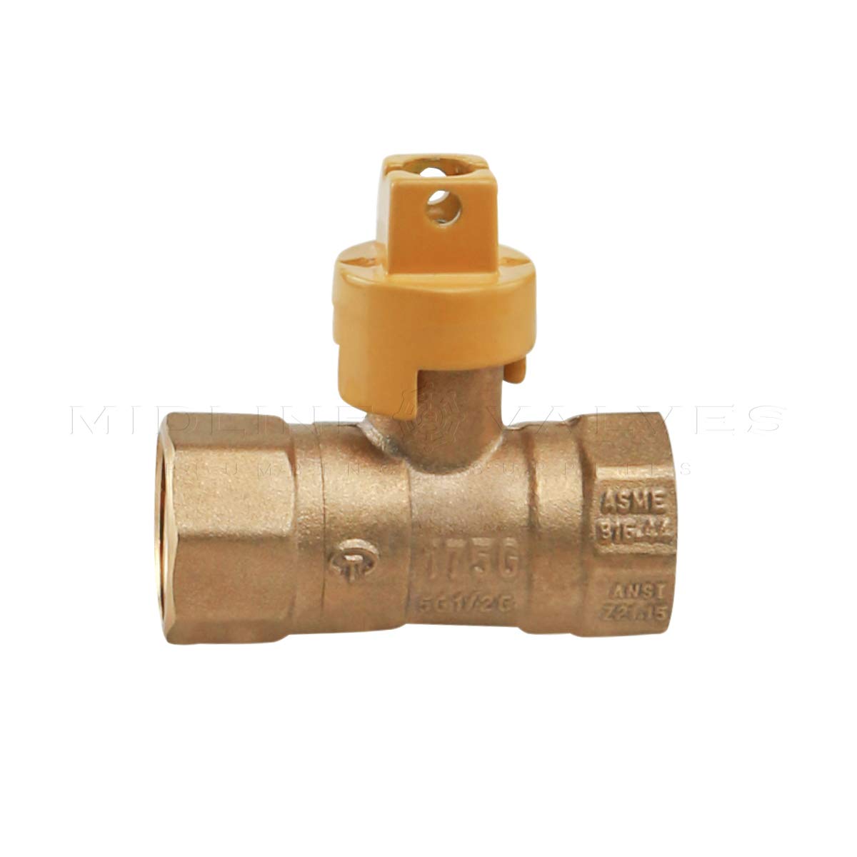 Midline Valve GAS1SCRW-5 Lot de 5 robinets à boisseau sphérique en laiton de qualité supérieure avec tournevis à poignée fendue 2,5 cm