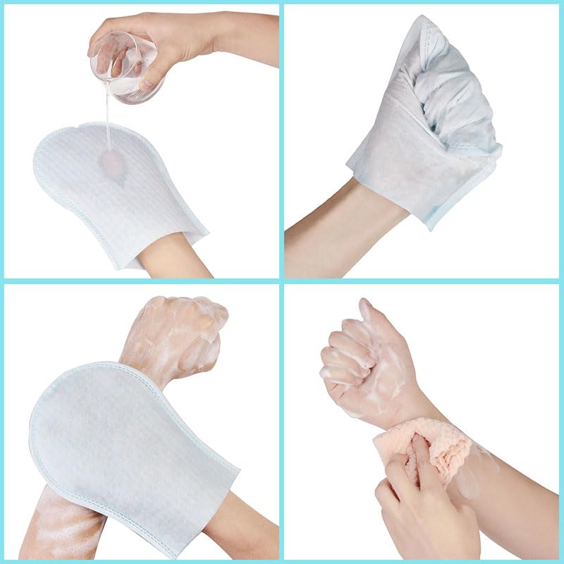 HYGIENJOY-Rinse Free Bath Wipes(50 PCS),Disposable Waterless Body Wash Wipes,Mitten Shower Wipes,for Nursing The Elderly, Injured,for Adult Traveling, Camping (2 Packs) thumbnail