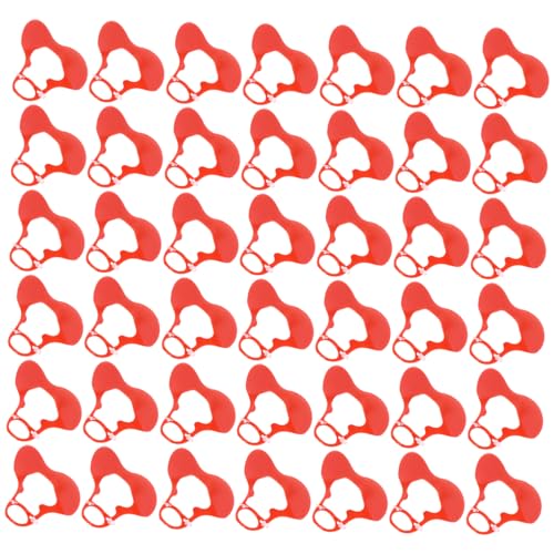 BESPORTBLE 50 Pcs gafas de ganso anteojeras de faisán adornos de gallinas de jardin gafas anti-picoteo para pato gafas al revés gafas de de corral Equipamiento de granja el plastico rojo