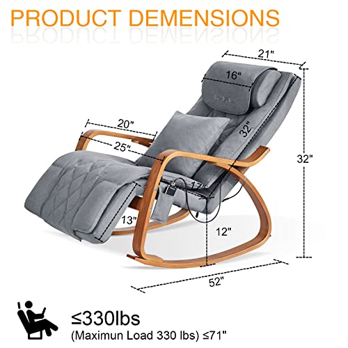 Massage Chair - Rocking Massage Recliner Chair With Shiatsu, Vibration, And Rolling Massage For Full Body Relaxation - Adjustable Footrest And Removable Cushion For Home Use (Grey) #TOP4