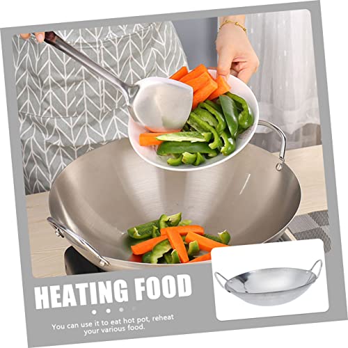 Wok de acero inoxidable UPKOCH 2 piezas 9.45 x 8.66 x 2.36 pulgadas miniatura 5