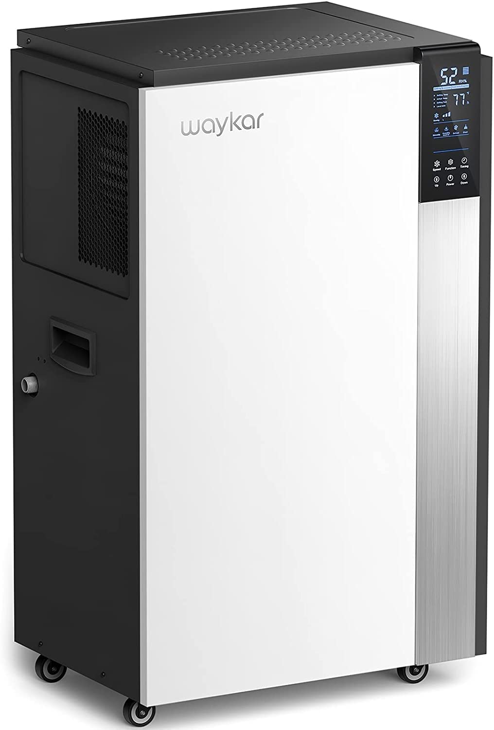 Waykar 296 Pint Large Commercial Dehumidifier for Basement, Industrial and Job Site Space up to 8000 Sq. Ft -Intelligent Touch Control. has been used but is in good condition