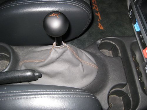 RedlineGoods Shift Boot Compatible with Dodge Neon 2000-05. Tailor Made - not Universal. Genuine top-Grade Italian Black Suede (Alcantara) with Blue Thread