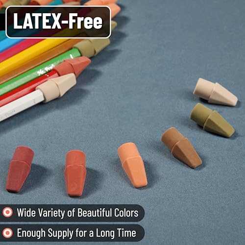 Image of Mr. Pen- Pencil Erasers Toppers, 120 Pack, Colorful, Latex Free, No Smudge | Mr Pen Erasers for Pencils