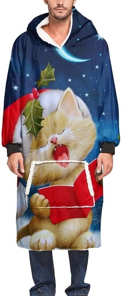 Couverture sweat-shirt à capuche pour adulte et ado avec grande poche