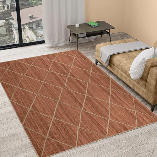 Tapis en jute marron beige 2,1 m : résistant aux chaises pour table à manger - 3