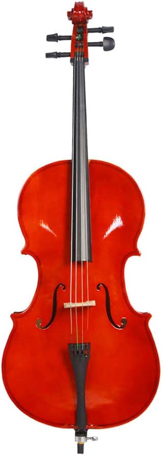 LYKOS Acoustic Cello + Case + Bow + Rosin Natural Color Beautiful Varnish Finishing (3/4)
