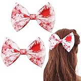Pinzas para el pelo de Halloween con diseño de sangre roja de terror, pinzas para el pelo para fiestas temáticas de Halloween, lindas horquillas para el pelo, accesorios para el cabello, lazos con