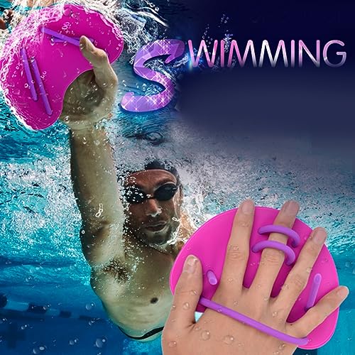 Toddmomy Remos De Natação Remos De Mão Para Nadar Remos De Mão De Natação Luvas De Natação Rosa Remo