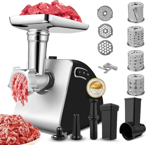 Profi Fleischwolf Elektrisch mit Wurstfüller & Keksaufsatz Wurstmaschine Fleischmaschine mit 3...