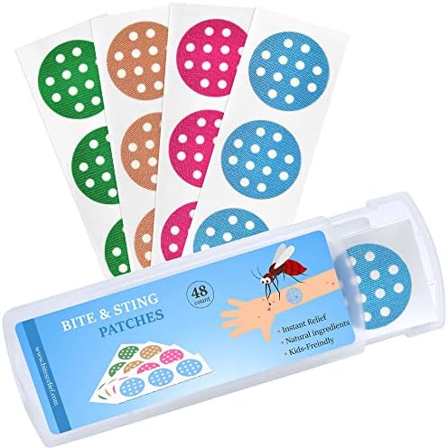 EZ Bites Relief Patch, 48 Counts, After-Bite Itch Relief, Natural Insec/t Bite & Sting Itch Relief, Naturally Reduces Itch & Swell, Kid Friendly, Chemical Free, Family Pack, for Any Ages