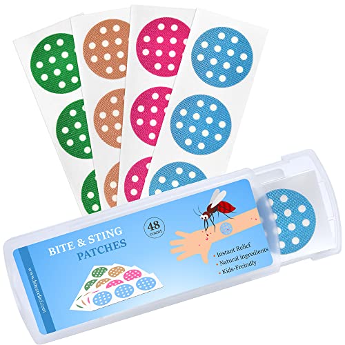 Ez Bites Relief Patch, 48 Counts, After-Bite Itch Relief, Natural Insec/T Bite & Sting Itch Relief, Naturally Reduces Itch & Swell, Kid Friendly, Chemical Free, Family Pack, For Any Ages #TOP9