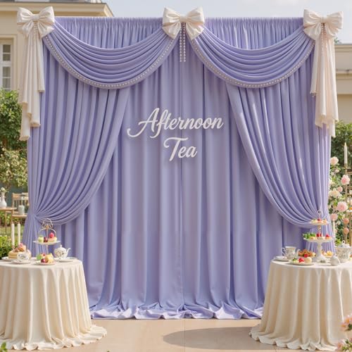 20ft x 10ft Wrinkle Free Lavender Backdrop Curtains for Parties, Polyester Light Purple Photo Backdrop Drapes for Wedding Photography Birthday Party Background Baby Shower by NSSONBEN - Image 8