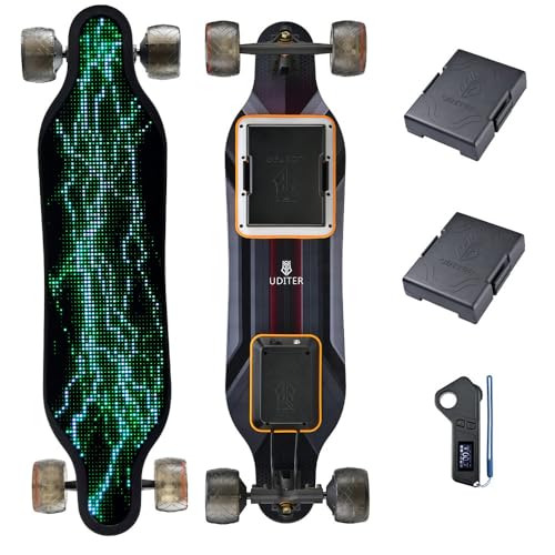 UDITER Led Screen Electric Skateboard with Full Screen Deck,LED Screen...