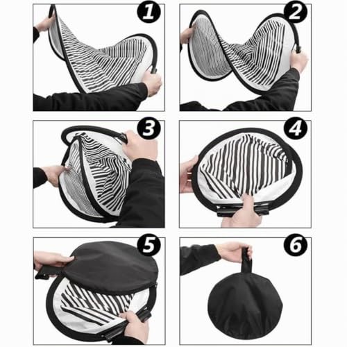 Eulihent Dellenreflektorboard 70 cm Dellensegel Ausbeulwerkzeug Faltbares Gestreiftes Reflektor Auto Dellenreflektor mit Tasche Dellenspiegel für Fix Karosserie Tür Kratzer