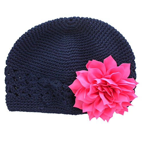 My Lello Little Girl's Crochet Beanie Hat with Flower