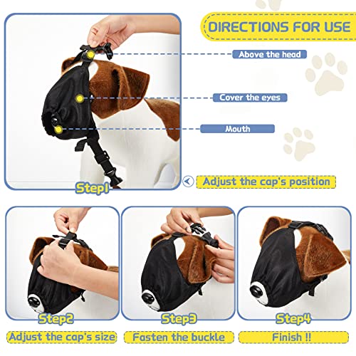 Xuniea Dog Calming Cap Dog Blindfold Shading Eye Cover Pet Anxiety Mask Muzzle Noise Ear Muffs for Noise Cancelling Grooming Anti Car Sickness(X-Large)