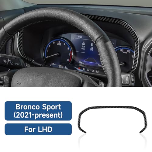Image of Youtaiche Center Console Dashboard Instrument Panel Strip Interior Trim Cover for Ford Bronco Sport 2021 2022 2023 2024 Carbon Fiber Sticker Accessories