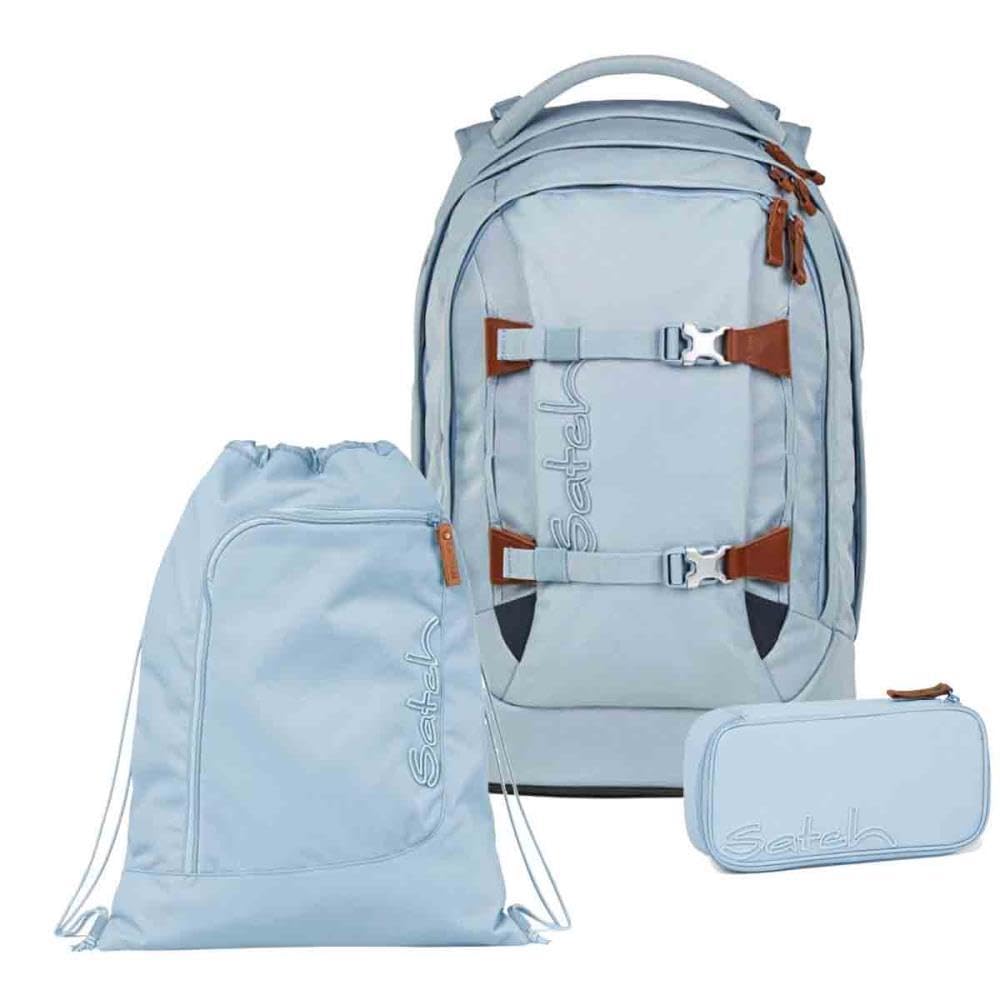 Satch Pack Nordic Skandi Edition Schulrucksack Set 3tlg. inkl. Schlamperbox und Sportbeutel (Nordic Ice Blue)