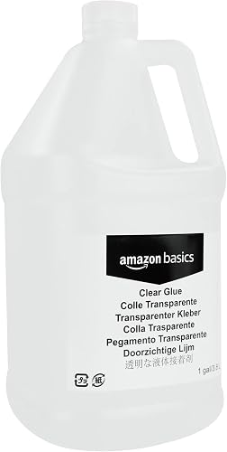 Amazon Basics All Purpose Washable Clear Liquid School Glue for Making Slime, Paper, Cardboard, Wood, Craft Projects, 128 fl oz