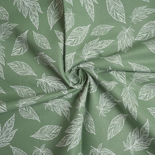Image of Encasa XO Dining Table Cover Cloth for 6 to 8 Seater (56 inchx91 inch) | Cotton Rectangular Dining Table Cloth - Machine Washable Rectangle Tablecover for Wedding, Party, Buffet - Big Leaves Green