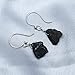 Gempires Gift Black Spinel Gemstone Earrings Raw Black Crystal Handmade Jewelry August Birthstone Gifts Hypoallergenic Silver Plated Elegant Dangling Statement Earrings