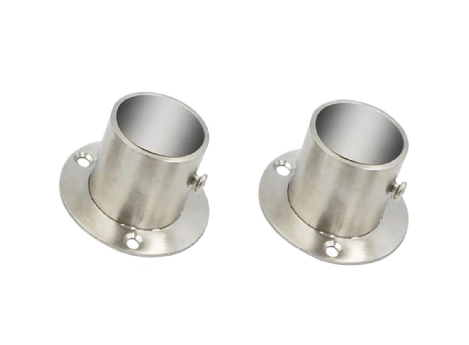 Ugzpwqlnx Onecolor Stainless Steel Pole Socket Flange Rod, Wardrobe Stainless Steel Locking Rail Socket Brackets 2 Pack Silver 19.5-26Mm(22.5Mm 2Pcs)