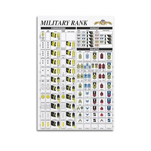 ZHAOYZZY Popular Science Poster Military Rank Posters Painting Canvas Wall Posters Art Picture Print...