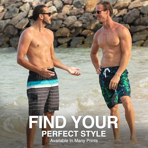 Image of Kanu Surf Men's Big Viper Extended Size Stripe Swim Trunk