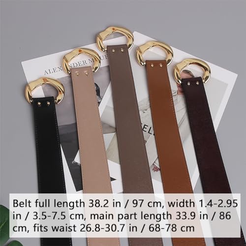 Women Double Buckle Obi Belt for Dress Wide Leather Waistband Belt for Blouse D Ring Cinch Belts for Sweater2