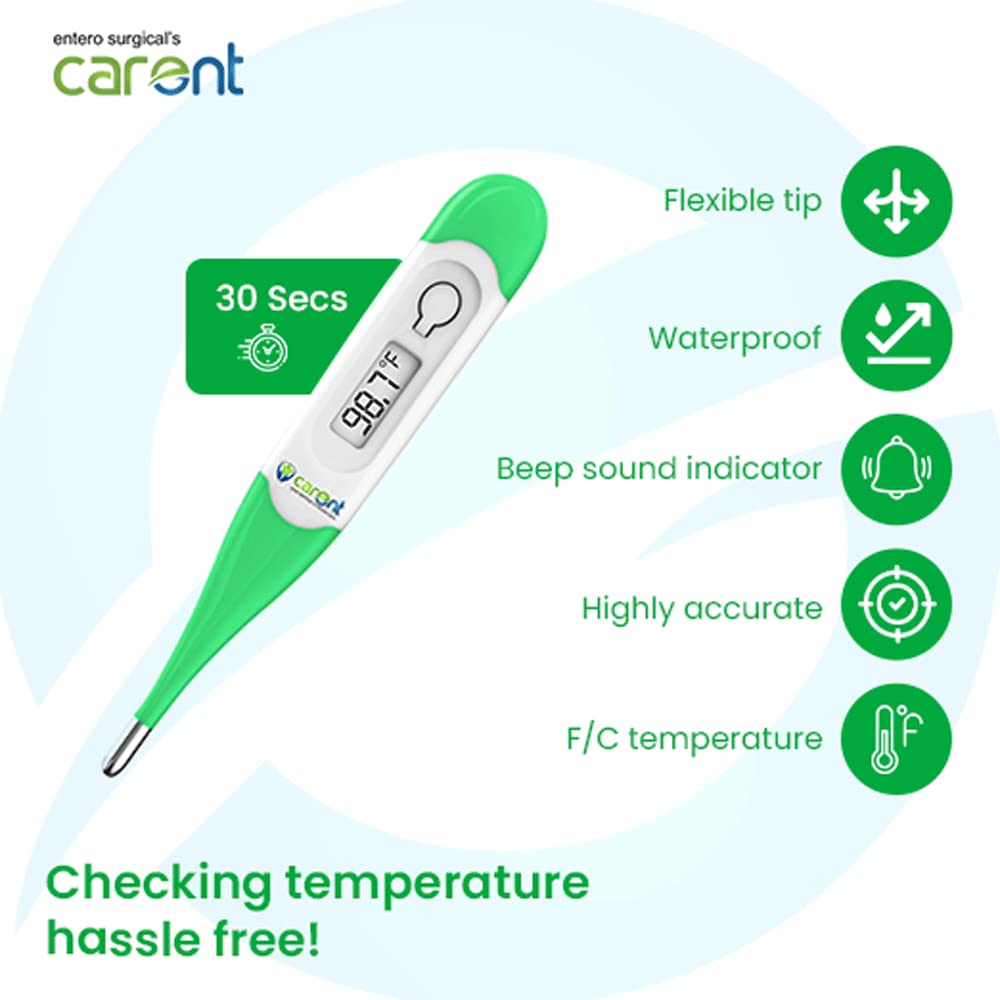 Carent DMT437 Waterproof Flexible Tip Digital Thermometer for Body Fever Kids Adults & Babies Thermometer - Image 3 thumbnail