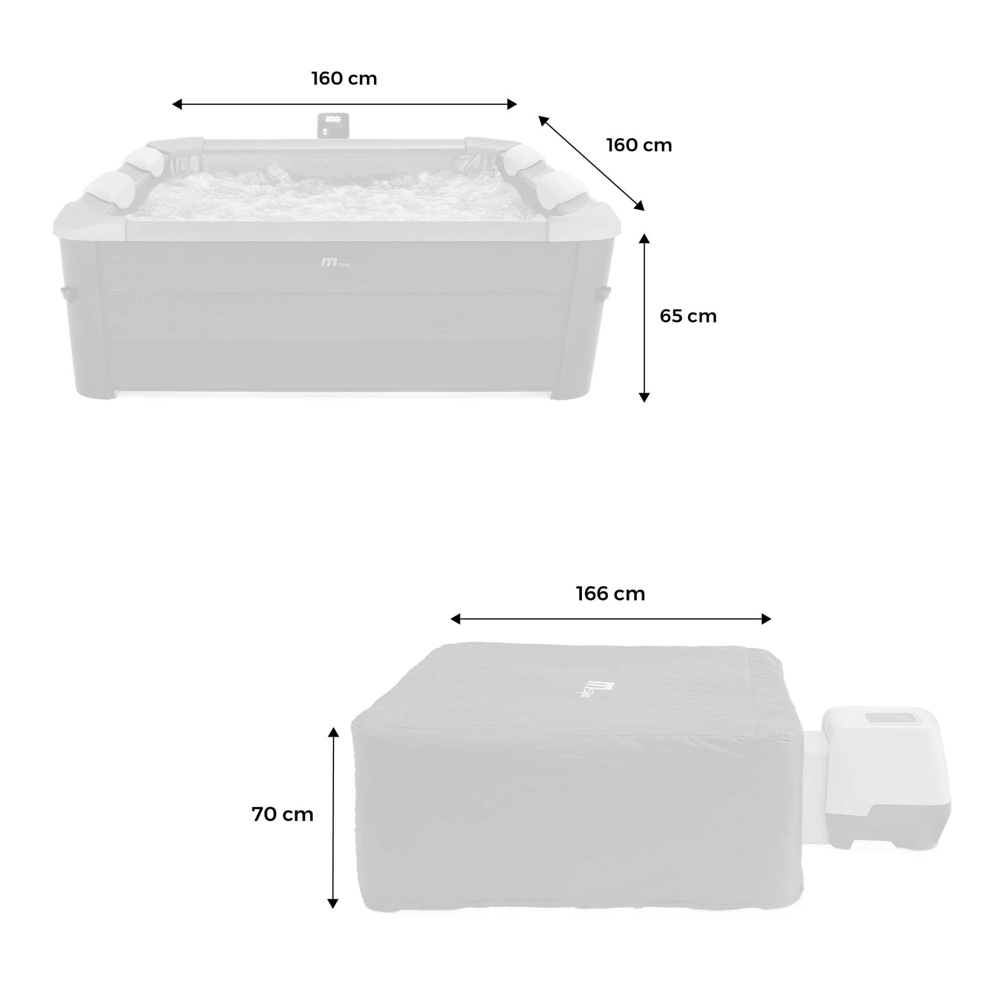 sweeek - Spa Rigide Oslo Sapphire 6 Personnes Gris. 4 Coussins. bâche Incluse + Housse Thermique. hydromassages système