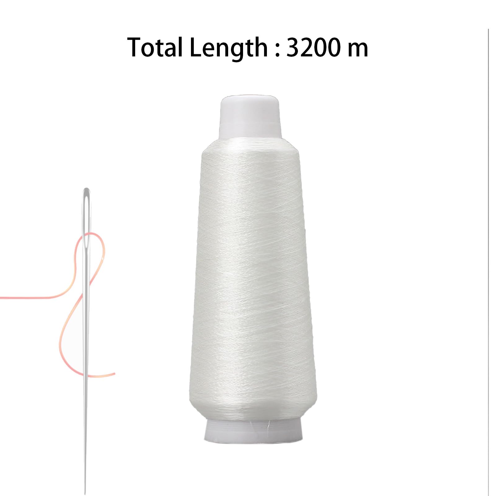 Leliafleury 3200M Metallic Embroidery Thread Polyester Sewing Thread for Sewing Embroidery Projects White - Image 4