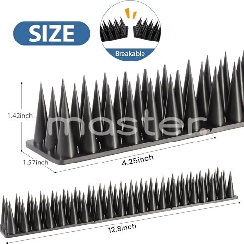 Image of Pigeon Spikes - (Grey, Pack of 10) Deter Pigeons, Cats, Monkeys, Crows, Kabootars - Protect AC, Balcony, Windows - Easy Install, Weatherproof - Home Defense Solution (Grey, 10)