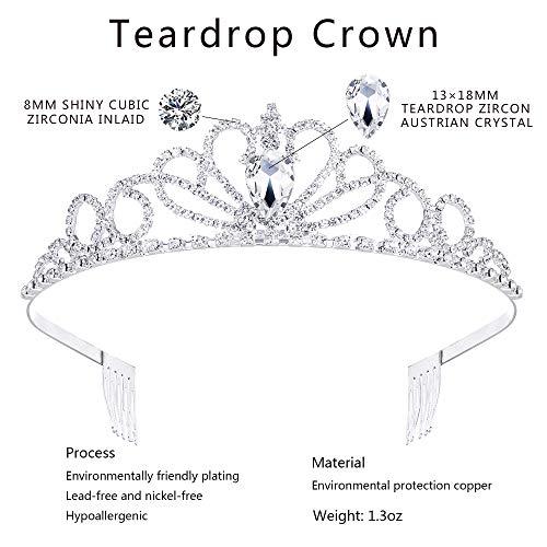 2 Pack Tiara Crown Jewelry Gift For Women Girls,Headband Headpiece Silver Crystal Rhinestone Diadem Princess Birthday Yallff Crown With Comb,Bridal Wedding Party Bridesmaid Prom Pageant Gift. #TOP4