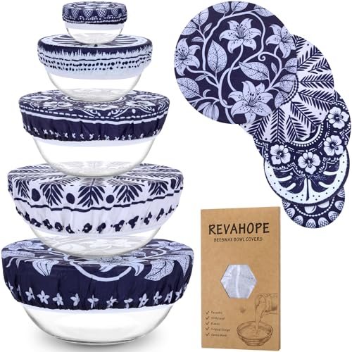 5Pcs Reusable Beeswax Elastic Bowl Covers for Bread Proofing and Food Cover - image 1