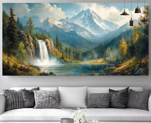 Diamond Painting Enfant et Adulte Cascade pour créer un grand tableau strass mural