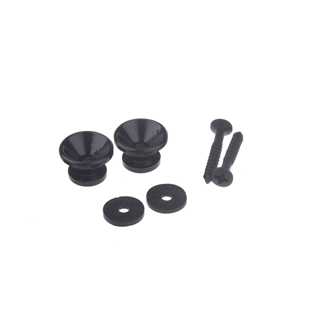 Lot De 2 Boutons De Sangle Pour Guitare/Basse En Métal Doré Avec Rondelle En Feutre - Diam. 13mm - Remplacement Facile