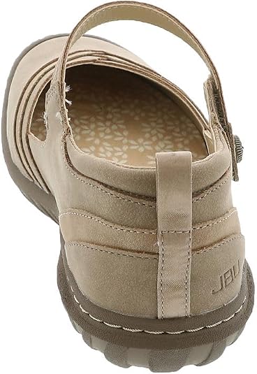 JBU Damen Raven Mary Jane Schuhe – Bequem, Flach, Mit Klettverschluss, Memory-Schaum-Einlage, Vegan