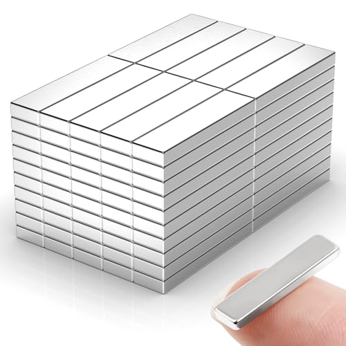 Image of Premium Rectangle Disk Whiteboard Magnets | Magnets for Industrial, DIY, Office & Workshop Use 20x5x2 | Magnet Bar | Pack of 10 | Age 14yrs+