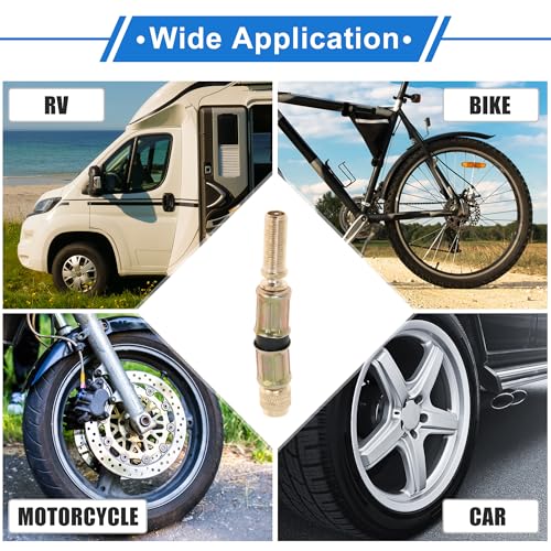 Image of Motoforti 1set 45 Degree Copper Tire Valve Extension with Flexible Plastic 75mm Tyre Valve Inflation Adapter for Car Motorcycle RV Truck Bike
