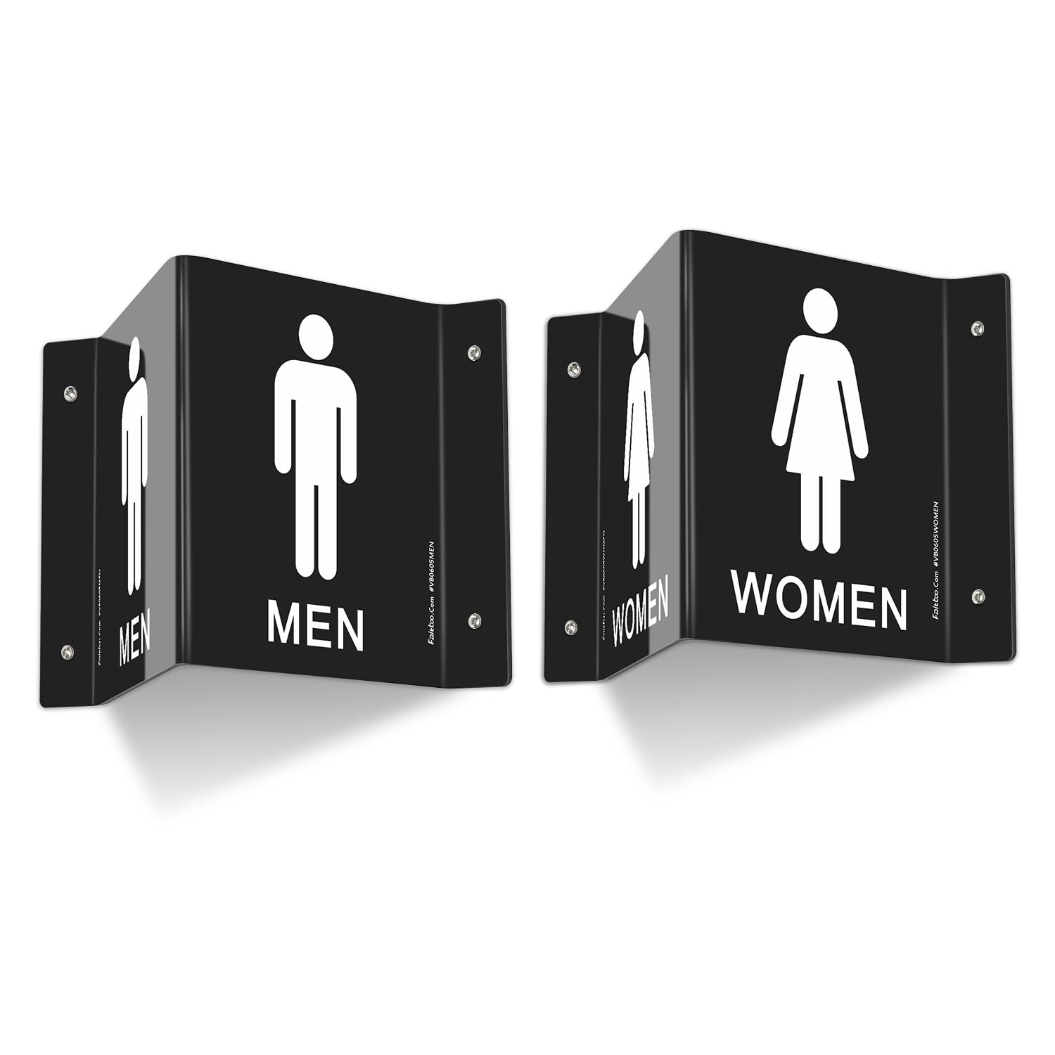 Faittoo Restroom Sign, Bathroom Signs, (2 Pack) 6 x 8 Inches Acrylic Sign, for Office or Business Bathroom and Toilet Door or Wall Decor, Indoor