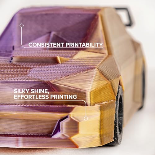 Image of Polymaker Panchroma Dual Silk PLA 3D Printing Filament, 1.75mm 1kg, Silk Sovereign (Gold-Purple), New and Improved Formula, Better Strength, Printing Speed & Clog-Free, Works in Most FDM 3D Printers