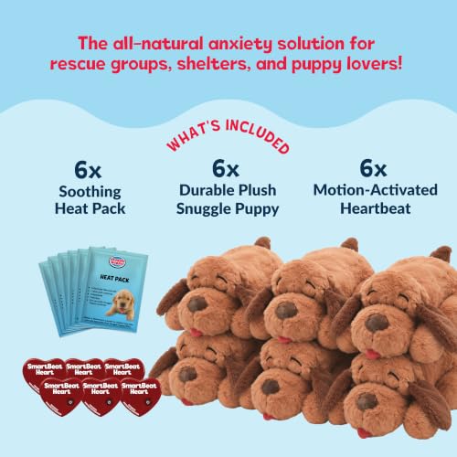 Snuggle Puppy Heartbeat Puppy Toy 6-Pack with Heat Pack, Rescues & Litters - Image 2