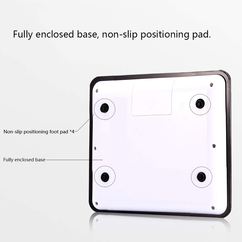 Digital Kitchen Scales, Advanced Touch Scale Tempered Glass Electronic Food Scales with LCD Backlight Tare Auto Off Function (White 200 * 200 * 21mm)