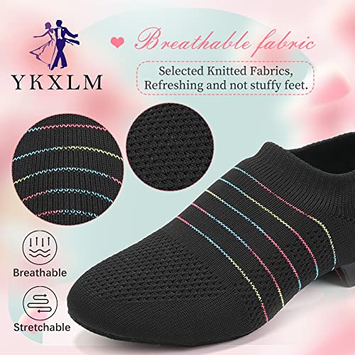 YKXLM Women Standard Social Practice Dance Sneaker Beginner Dance Practice Low Heel Ballroom Shoes for Women2